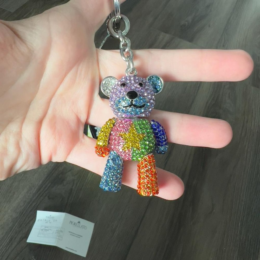 Multicoloured glittered Morellato Teddy Bear Key Chain